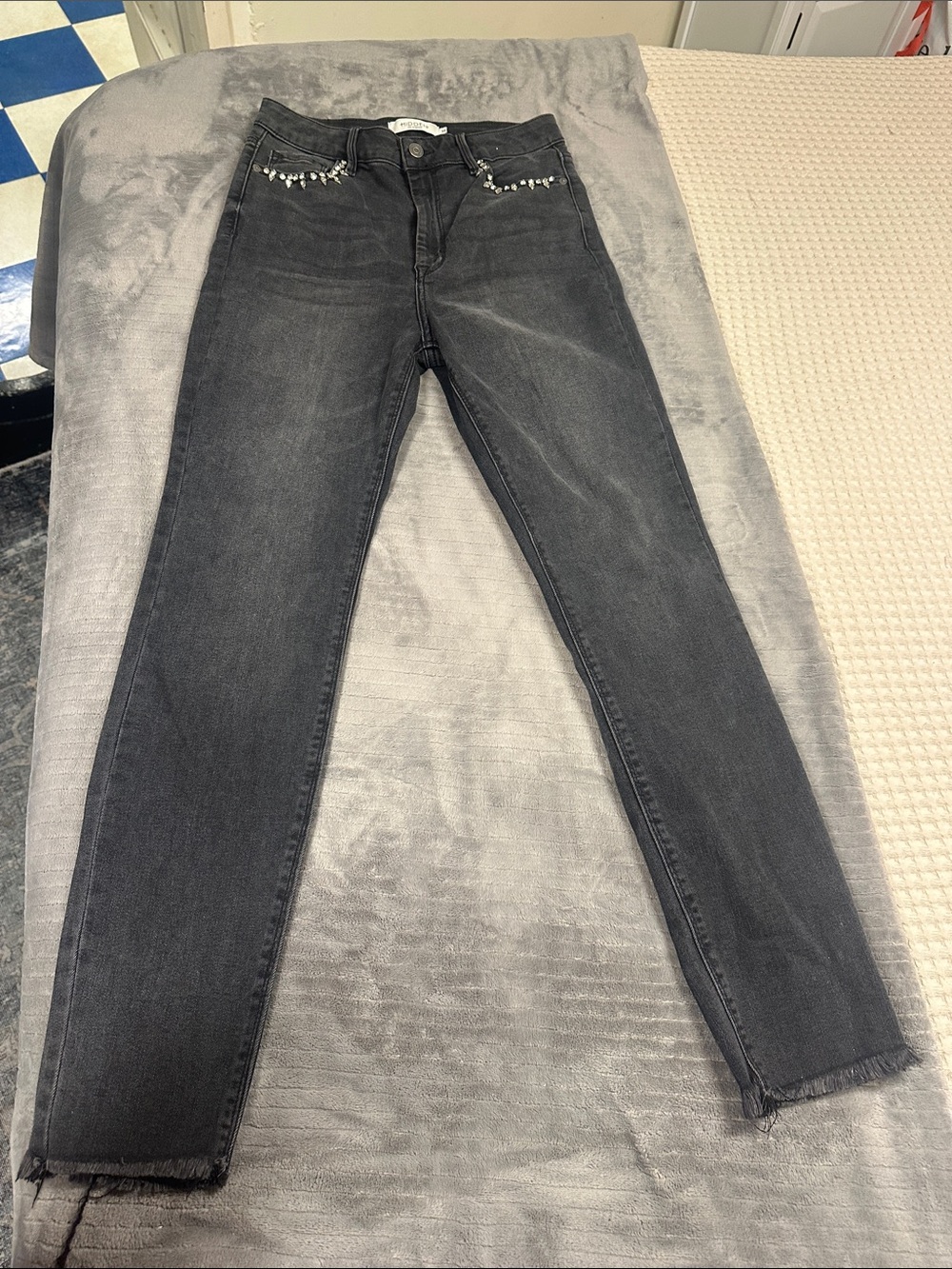Hidden Brand Women's Black Skinny Jeans with Stud Detail